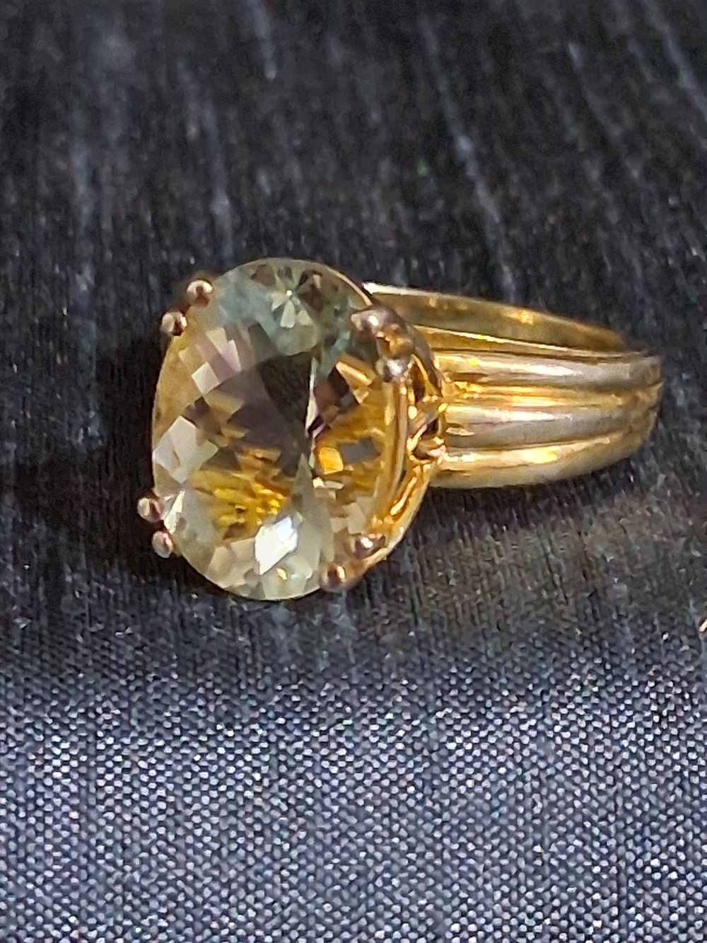 Sterling Silver Clyde Duneier Cathedral Vintage Solitaire Ring in Gold Vermeil